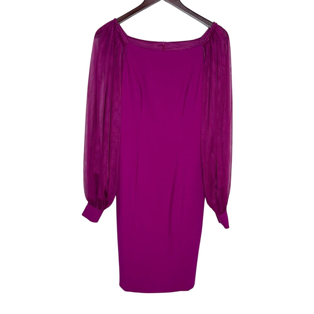 Trina Turk Tamadachi Tulle Sleeve Sheath Dress Pink Size 0 Cocktail - Picture 3 of 11